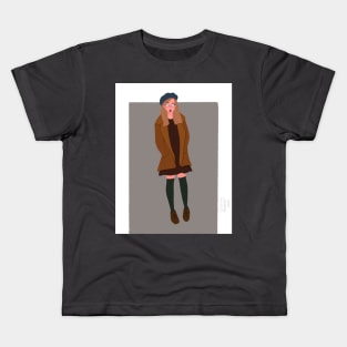 The girl in the coat Kids T-Shirt